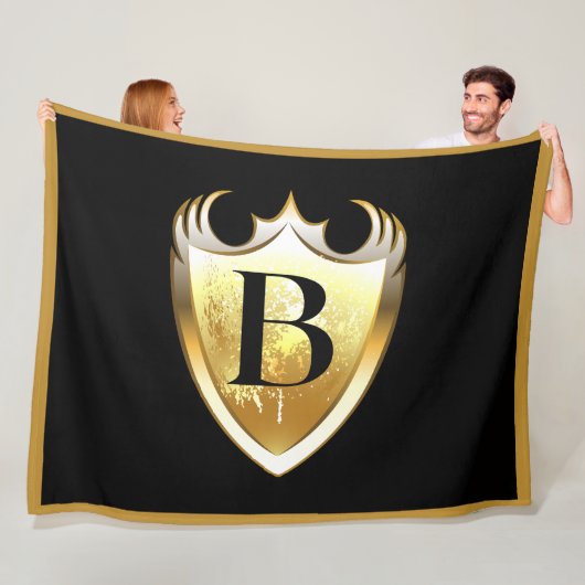 Letter B Capital Alphabet Fleece Deken (In situ)