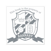 Letter B crest aangepaste naam beer kinder bibliot Zelfinktende Stempel (Design)