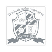 Letter B crest aangepaste naam beer kinder bibliot Zelfinktende Stempel (Design)