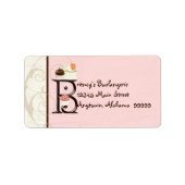 Letter B Cupcake Business Address Mailing Labels (Voorkant)