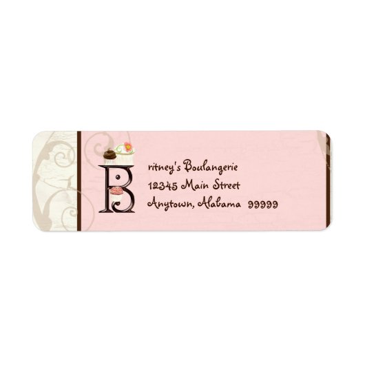 Letter B Cupcake Business Address Mailing Labels (Voorkant)