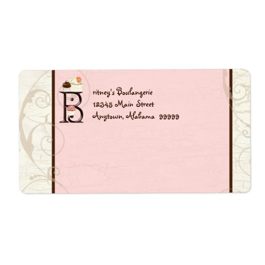 Letter B Cupcake Business Address Mailing Labels (Voorkant)