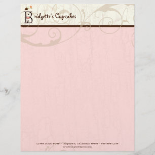 Letter B Cupcake Business Letterhead Persoonlijk Briefhoofd