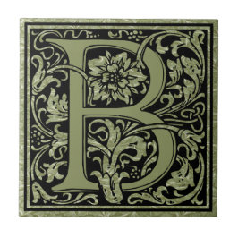 Letter B Eerste letter Monogram Tegeltje