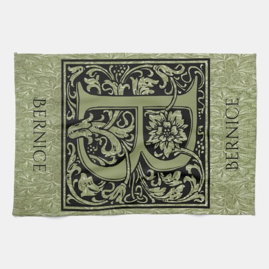 Letter B Eerste letter Monogram Theedoek (Horizontaal)