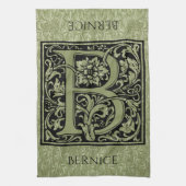 Letter B Eerste letter Monogram Theedoek (Verticaal)