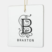 Letter B Elegant Monogram Kerst Ornament (Links)