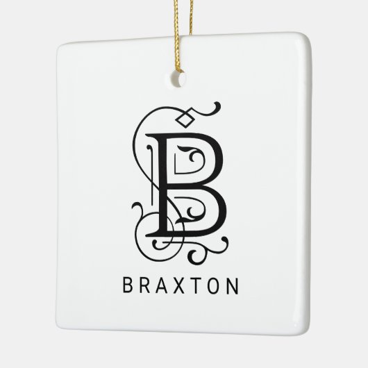Letter B Elegant Monogram Kerst Ornament (Links)