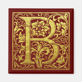 Letter B First Letter Faux Gold Magneet