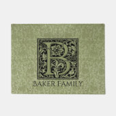 Letter B First Letter Monogram Gepersonaliseerd Deurmat (Voorkant)