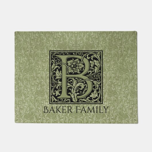 Letter B First Letter Monogram Gepersonaliseerd Deurmat (Voorkant)