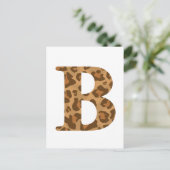 Letter B First Name Monogram Initiaal Leopard Prin Briefkaart (Staand voorkant)
