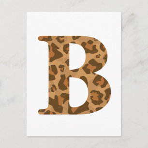 Letter B First Name Monogram Initiaal Leopard Prin Briefkaart