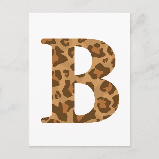 Letter B First Name Monogram Initiaal Leopard Prin Briefkaart (Voorkant)