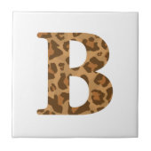 Letter B First Name Monogram Initiaal Leopard Prin Tegeltje (Voorkant)