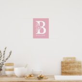 Letter B Floral Monogram Name Nursery Modern Poster (Keuken)