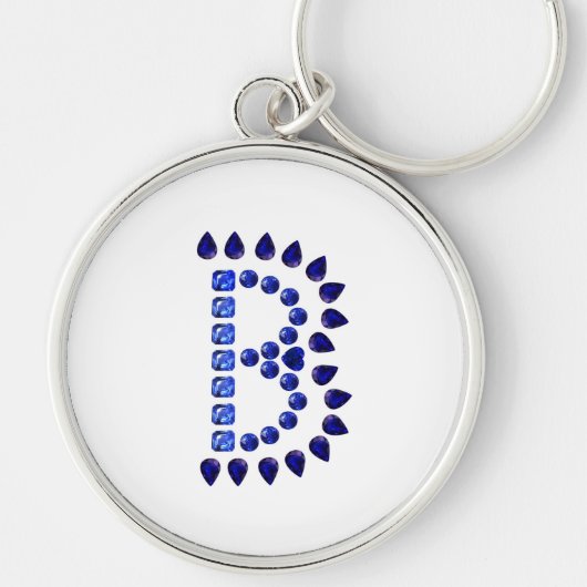 Letter B Gemstenen-Sleutelhanger Sleutelhanger (Voorkant)