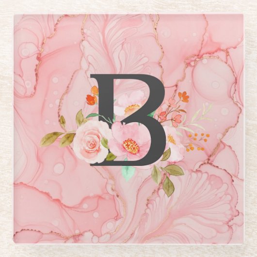 Letter B Glazen Onderzetter (Voorkant)