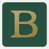 Letter B Gold Square Sticker (Voorkant)