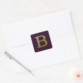Letter B Gold Square Sticker (Envelop)