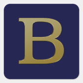 Letter B Gold Square Sticker (Voorkant)