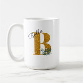 Letter B Golden monogram Koffiemok (Links)