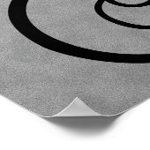 Letter B, Gothic Monogram Black Poster (Hoek)