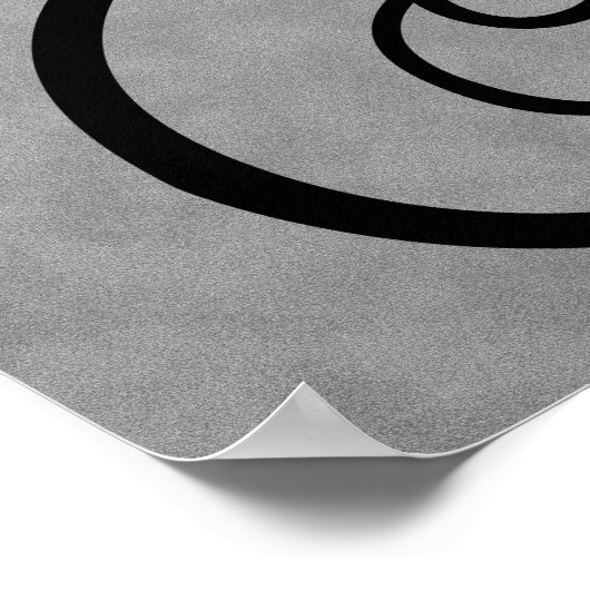 Letter B, Gothic Monogram Black Poster (Hoek)