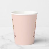 Letter B Gouden Monogram Roze Rozen Papieren Bekers (Links)