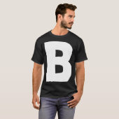 Letter B groot en vet wit T-shirt (Voorkant volledig)