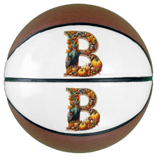 Letter B in Thanksgiving-stijl Basketbal