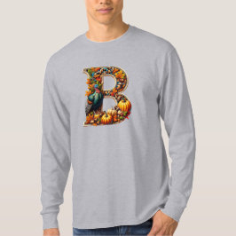 Letter B in Thanksgiving-stijl T-shirt