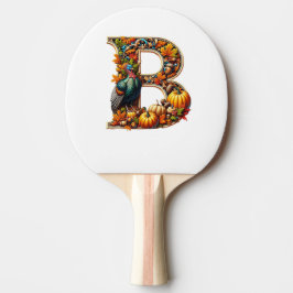 Letter B in Thanksgiving-stijl Tafeltennisbatje