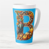 Letter B in Thanksgiving style Latte Mok (Rechterhoek)