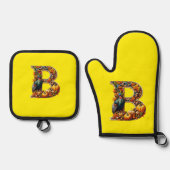 Letter B in Thanksgiving style Ovenwant & Pannenlap Set (Voorkant)