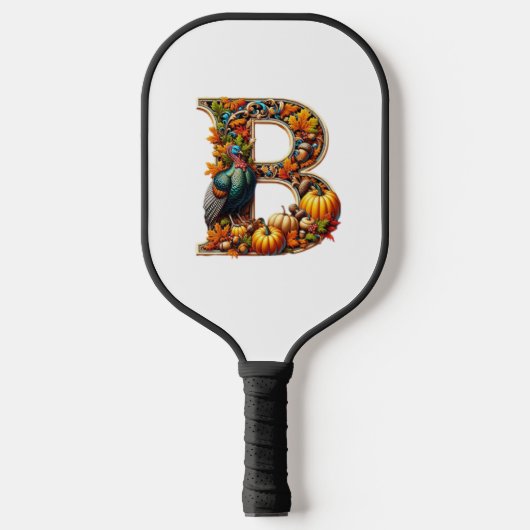 Letter B in Thanksgiving style Pickleball Paddle (Voorkant)