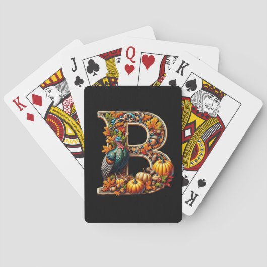 Letter B in Thanksgiving style Pokerkaarten (Achterkant)