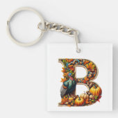 Letter B in Thanksgiving style Sleutelhanger (voorkant)