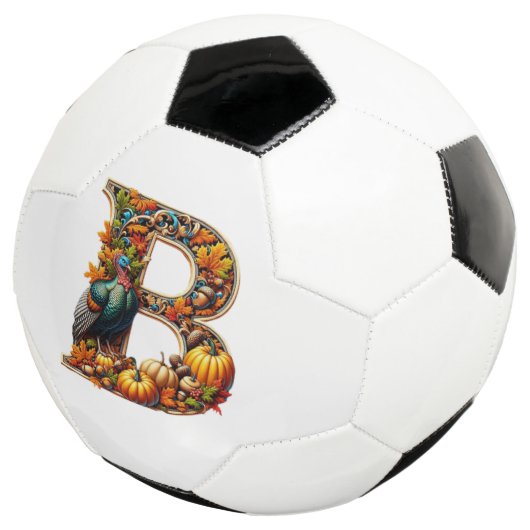 Letter B in Thanksgiving style Voetbal (Drie kwart)