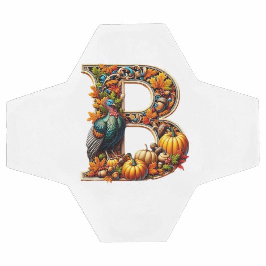Letter B in Thanksgiving style Voetbal (Enkel)