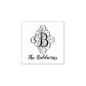 Letter B Initiaal Elegant Flourish Monogram Name Rubberstempel (Afrduk)