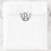 Letter B Initiaal Monogram met Angel Wings & Halo Hart Sticker (Tas)