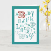 Letter B Initiaal naam Alphabet Birthday Blauwgroe Kaart (Gele Bloem)