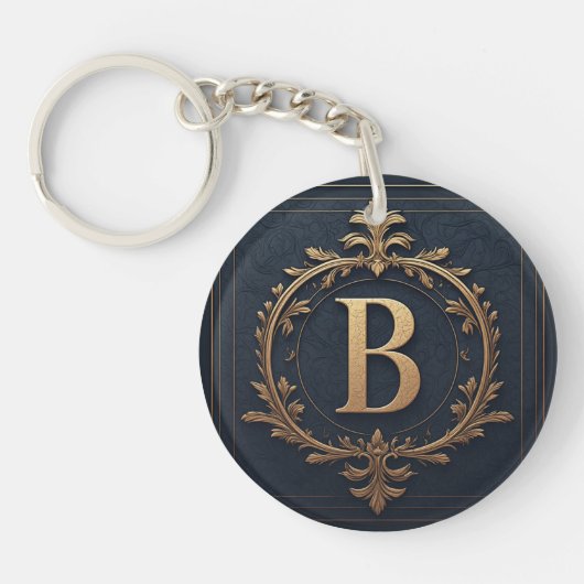⚜️ Letter B Initieel Cadeau Voor Mannen 🔑 Sleutelhanger (Voorkant)