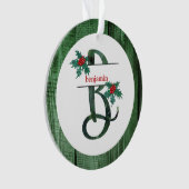 *~* Letter B-kerstfotograaf Rustic Wood AP44 Ornament (voorkant)