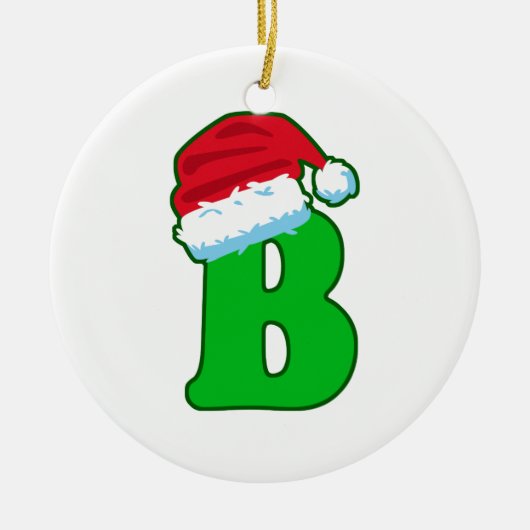 Letter B-kerstkerstkerstkerstkerstkerstkerstkerstk Keramisch Ornament (Voorkant)