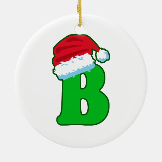 Letter B-kerstkerstkerstkerstkerstkerstkerstkerstk Keramisch Ornament (Achterkant)