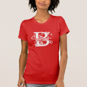 Letter B Kerstmonogram Initiaal Naam Rood T-shirt (Voorkant)