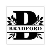 Letter B Klassiek gebladerte familienaam Monogram Zelfinktende Stempel (Design)