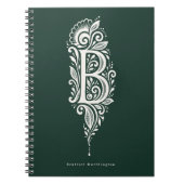 Letter B Linocut Botanische Monogram Notitieboek (Voorkant)